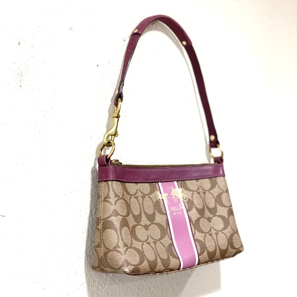 COACH Brown/Purple Small Shoulder Bag - Picture 6 of 16